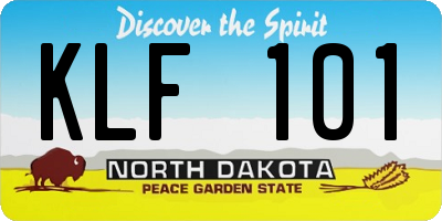ND license plate KLF101