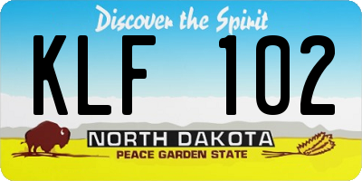 ND license plate KLF102