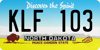 ND license plate KLF103