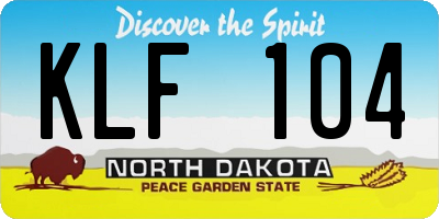 ND license plate KLF104