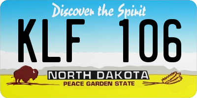 ND license plate KLF106