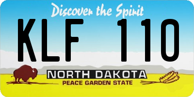 ND license plate KLF110