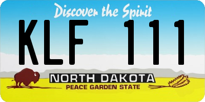 ND license plate KLF111
