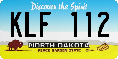 ND license plate KLF112