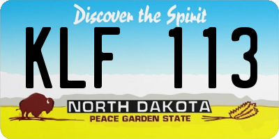 ND license plate KLF113