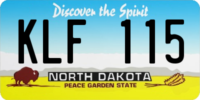 ND license plate KLF115