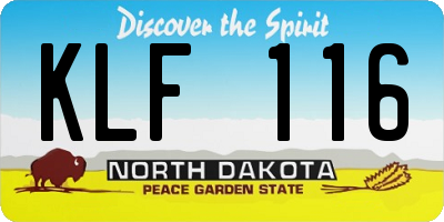 ND license plate KLF116