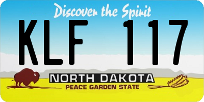 ND license plate KLF117