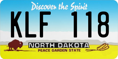 ND license plate KLF118