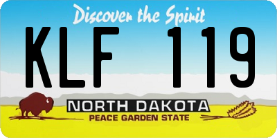ND license plate KLF119