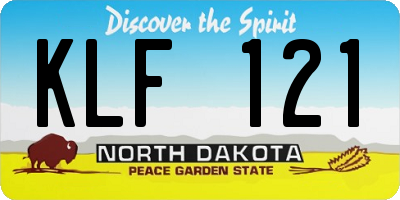 ND license plate KLF121