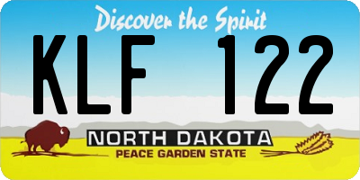 ND license plate KLF122
