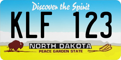 ND license plate KLF123