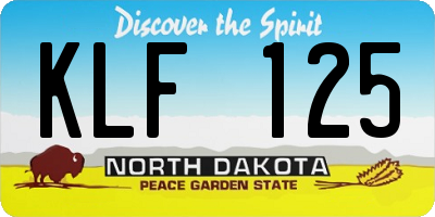 ND license plate KLF125