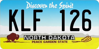 ND license plate KLF126