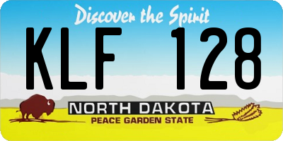 ND license plate KLF128
