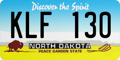 ND license plate KLF130