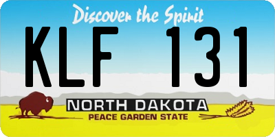 ND license plate KLF131