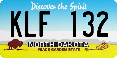 ND license plate KLF132