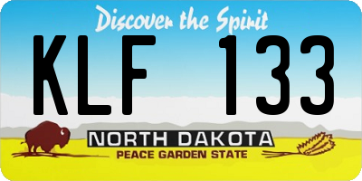 ND license plate KLF133