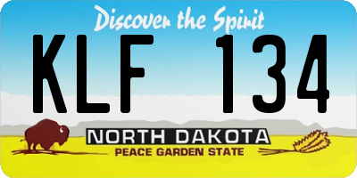 ND license plate KLF134