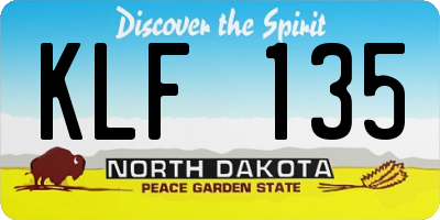 ND license plate KLF135