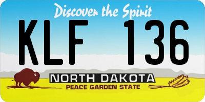 ND license plate KLF136