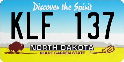 ND license plate KLF137
