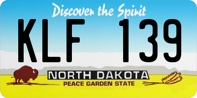 ND license plate KLF139