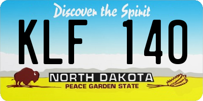 ND license plate KLF140