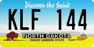 ND license plate KLF144