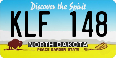 ND license plate KLF148