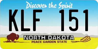 ND license plate KLF151