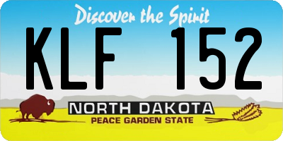ND license plate KLF152