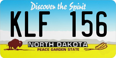 ND license plate KLF156