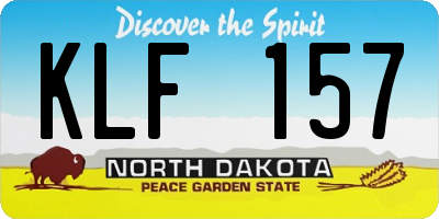 ND license plate KLF157