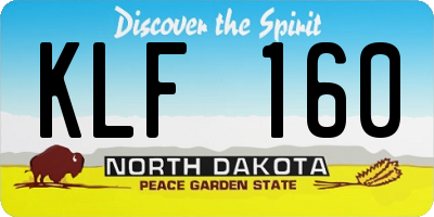 ND license plate KLF160