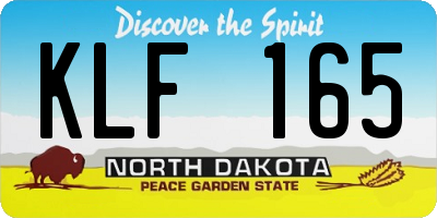ND license plate KLF165