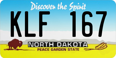 ND license plate KLF167
