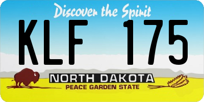 ND license plate KLF175