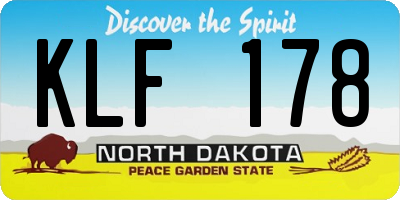 ND license plate KLF178