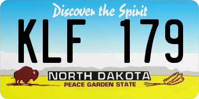 ND license plate KLF179