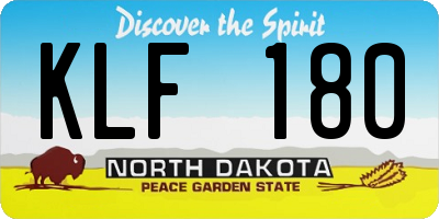 ND license plate KLF180
