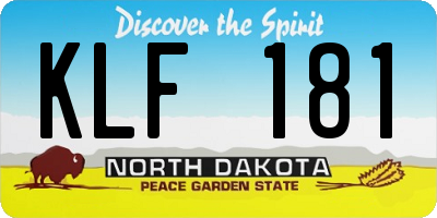 ND license plate KLF181