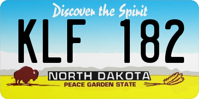 ND license plate KLF182