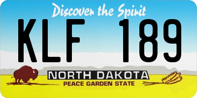 ND license plate KLF189