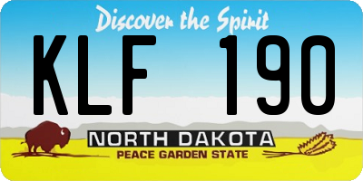 ND license plate KLF190