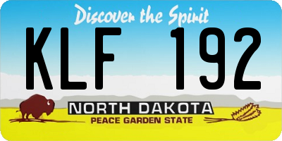ND license plate KLF192