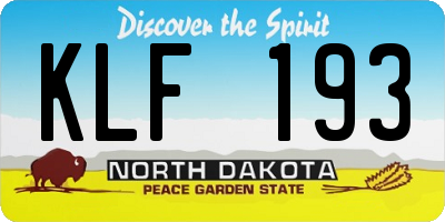ND license plate KLF193