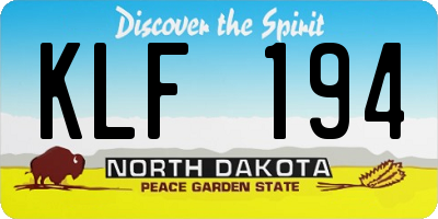 ND license plate KLF194